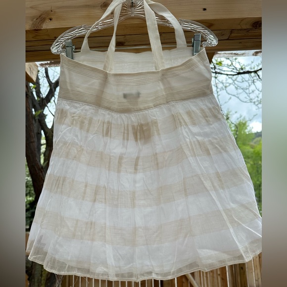 J. Crew NWT Ivory & White Striped Babydoll Top Blouse Lined Side Zip size 10 - Picture 7 of 16